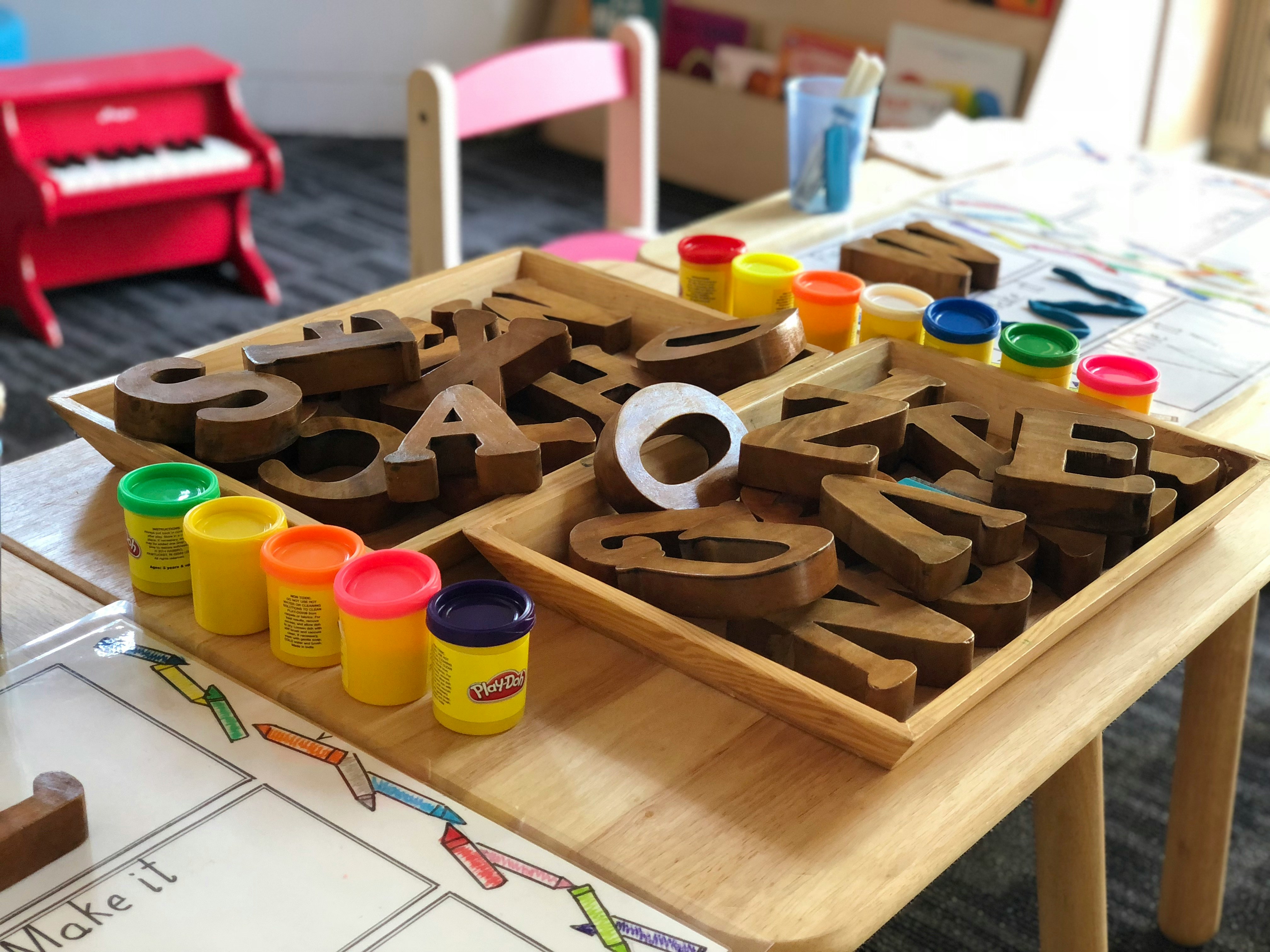 Letter blocks for building words